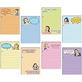 Dianelhall 8 Pcs Funny Sticky Notes for Women Funny Notepads Memo Pads Office Humorous Adhesive Note Pads Office Gifts Supplies for Coworkers Staff Student, 4 x 5.5 Inch(Stylish Style)
