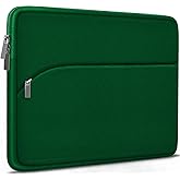 Laptop Case 14 inch, Slim Portable Monitor Protective Cover with Front Pocket, Traveling Computer Carrying Bag Laptop Sleeve Compatible for MacBook Air/Pro, HP, Dell, Lenovo, Acer, Dark Green