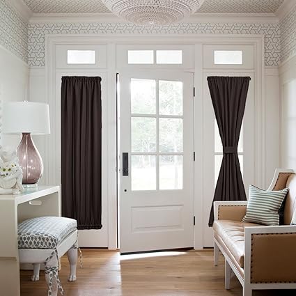 Nicetown Grey Blackout French Door Curtains Blackout Patio Door