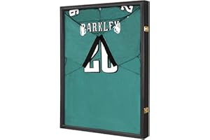 Odjaraye Jersey Frame Display Case – Large Sports Jersey Display Case, Lockable Jersey Shadow Box with UV Protection for Football, Baseball, Basketball, Hockey, Soccer, Uniform, T-Shirt, Black