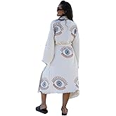 CYC Atelier Fringes Muslin Kimono, Evil Eye Cotton Robe, Cotton Kaftan