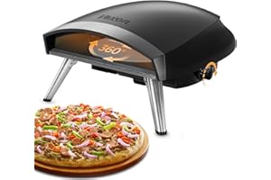 VEXON 16 inch Pizza oven With Ratation Function,16 Gas Pizza Oven,With Gas Hose & Regulator, Countertop Pizza Maker, Outdoor Pizza Cooker