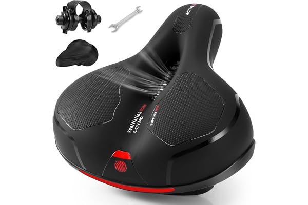 Comfortable Bike Seat for Men Women with Dual Shock Absorbing Ball Waterproof Wide Bicycle Saddle Fit for Most Standard Post