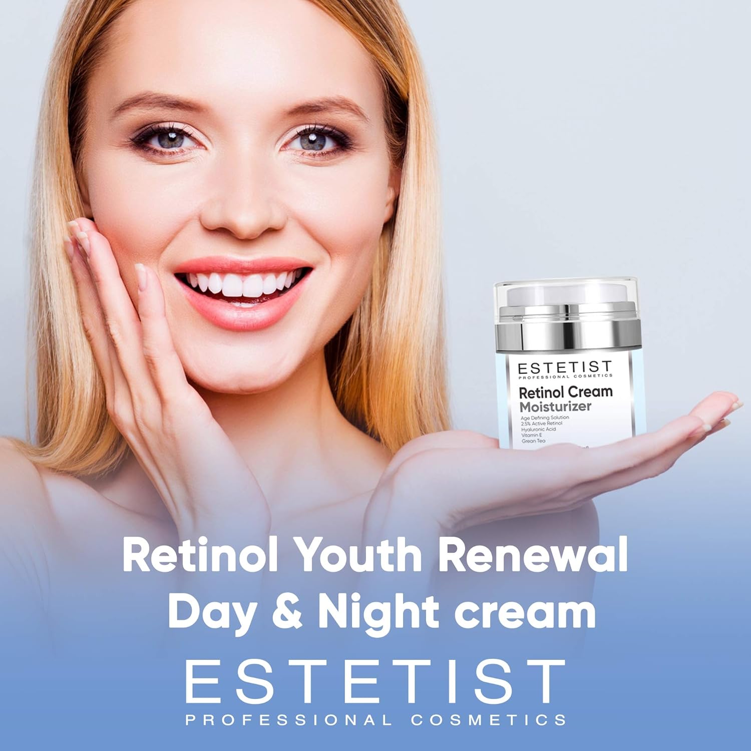 Face Moisturizer Retinol Cream for Day & Night with Hyaluronic Acid - Best Facial Age Defying Solution for Anti Aging, Wrinkles & Fine Lines to Restore Elasticity With SPF: Beauty