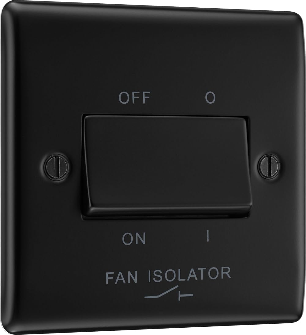 BG Electrical 10A 3 Pole Fan Isolator Switch Nexus Metal Slim Profile