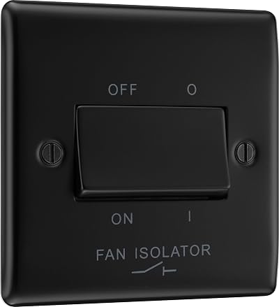 BG Electrical 10A 3 Pole Fan Isolator Switch Nexus Metal Slim Profile