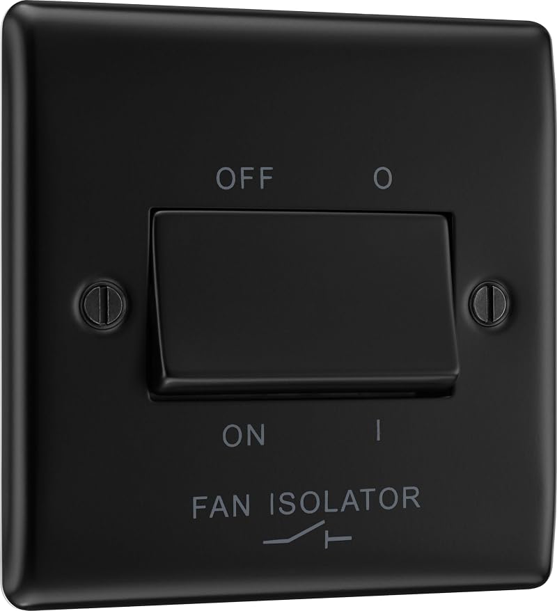 BG Electrical 10A 3 Pole Fan Isolator Switch Nexus Metal Slim Profile