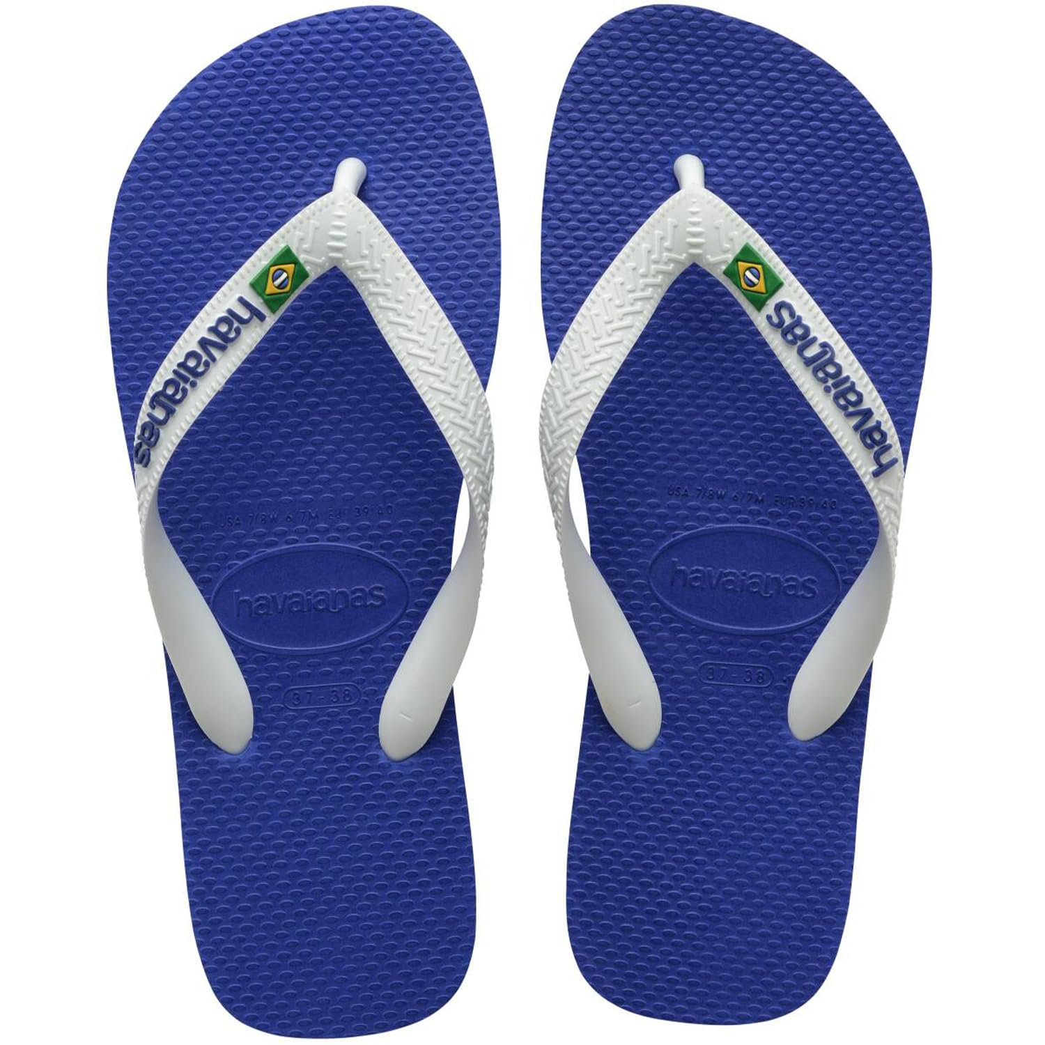 Havaianas Brasil Logo Unisex Adult's Flip Flops,MARINE BLUE,13 CHILD UK (33/34 EU) (31/32 BR)