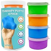 Vive Exercise Putty (4-Pack) - Therapeutic, Occupational and Therapy Tool - Thinking and Stress - Finger, Hand Grip Strength