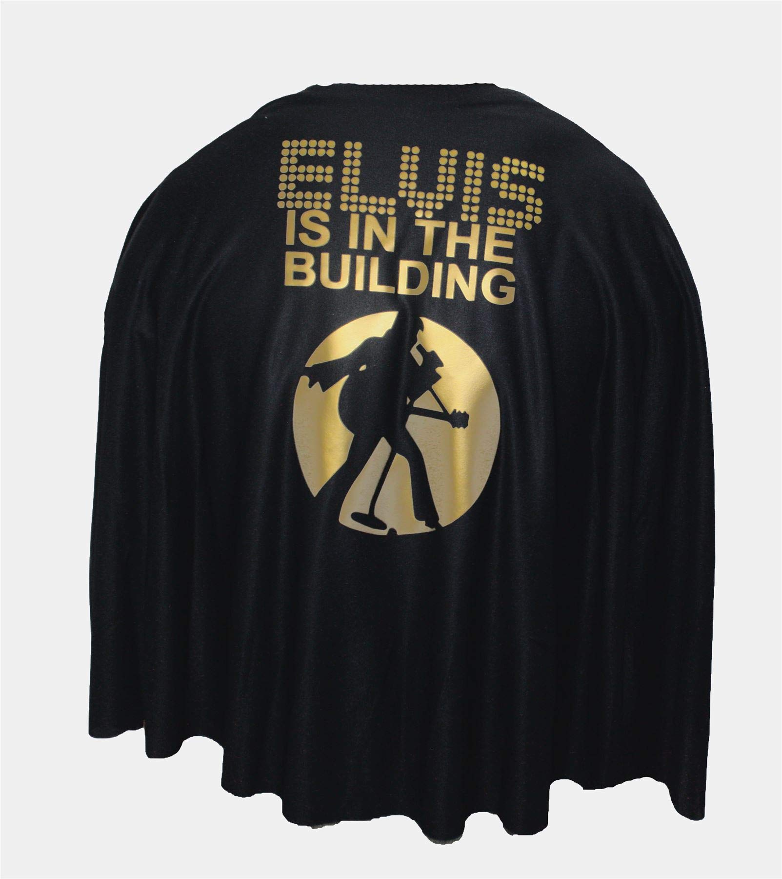 Go T-shirts Adults Black 24" Length The King Is In The Building Rock & Roll 1940s 1950s Fancy Dress Costume Cape