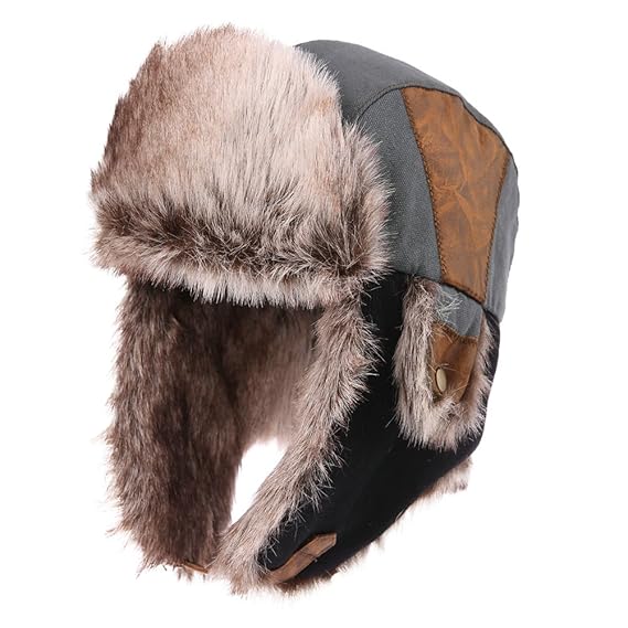 SIGGI warme Baumwolle Trappermütze Bomber Hut Unisex Fliegermütze Fellmütze Erwachsenen für Herren