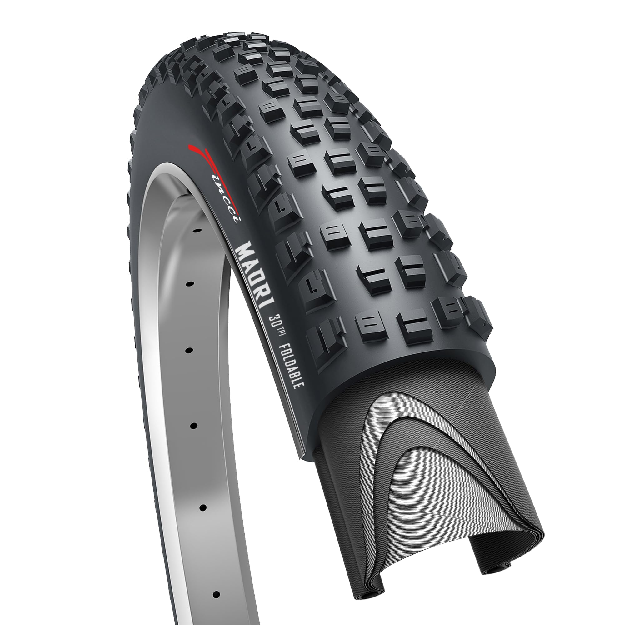 Fincci Fincci Bicycle Tyre MTB 27.5 x 2.35 inch - Foldable Tire 27.5" - Tyre 60-584 for Electro, Hybrid & Mountain bikes for Riding on Mud, Off road, Cross-Country - 30 TPI