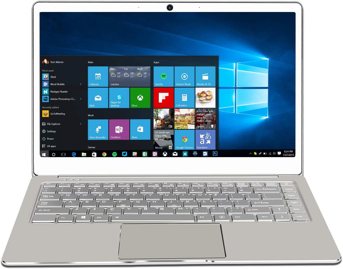 Jumper Ezbook X4 14" FHD IPS Fully Aluminum Laptop - Windows 10, 6GB RAM 128GB Storage, Intel Quad Core, Backlit keyboard, USB 3.0, 5GHz WIFI (Dual-Band WIFI) , Supports 256GB TF-card expansion