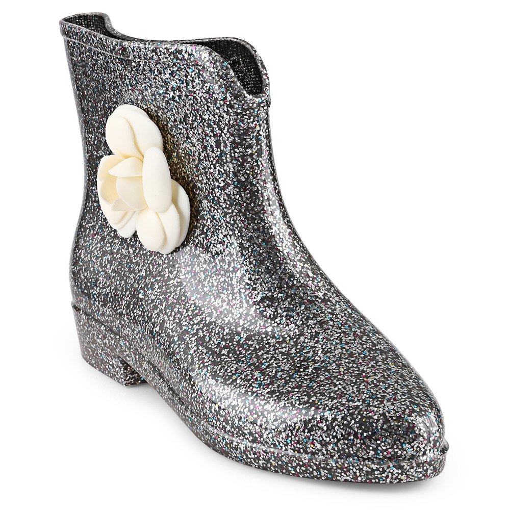 hannea paillette embellishment floral water resistance ladies rain boots