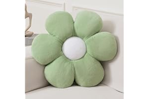 Vdoioe Green Flower Pillow，19.6In Floor Pillow Cushion Flower Shaped Throw Pillow Cute Flower Seating Cushion Home Decorative Pillows for Sofa Couch Bed