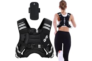 Sportneer Weighted Vest Women, 8/12/1/5/20/25lbs Weighted Vest with Reflective Stripe & Large Pocket, Comfort-Fit Running Ves