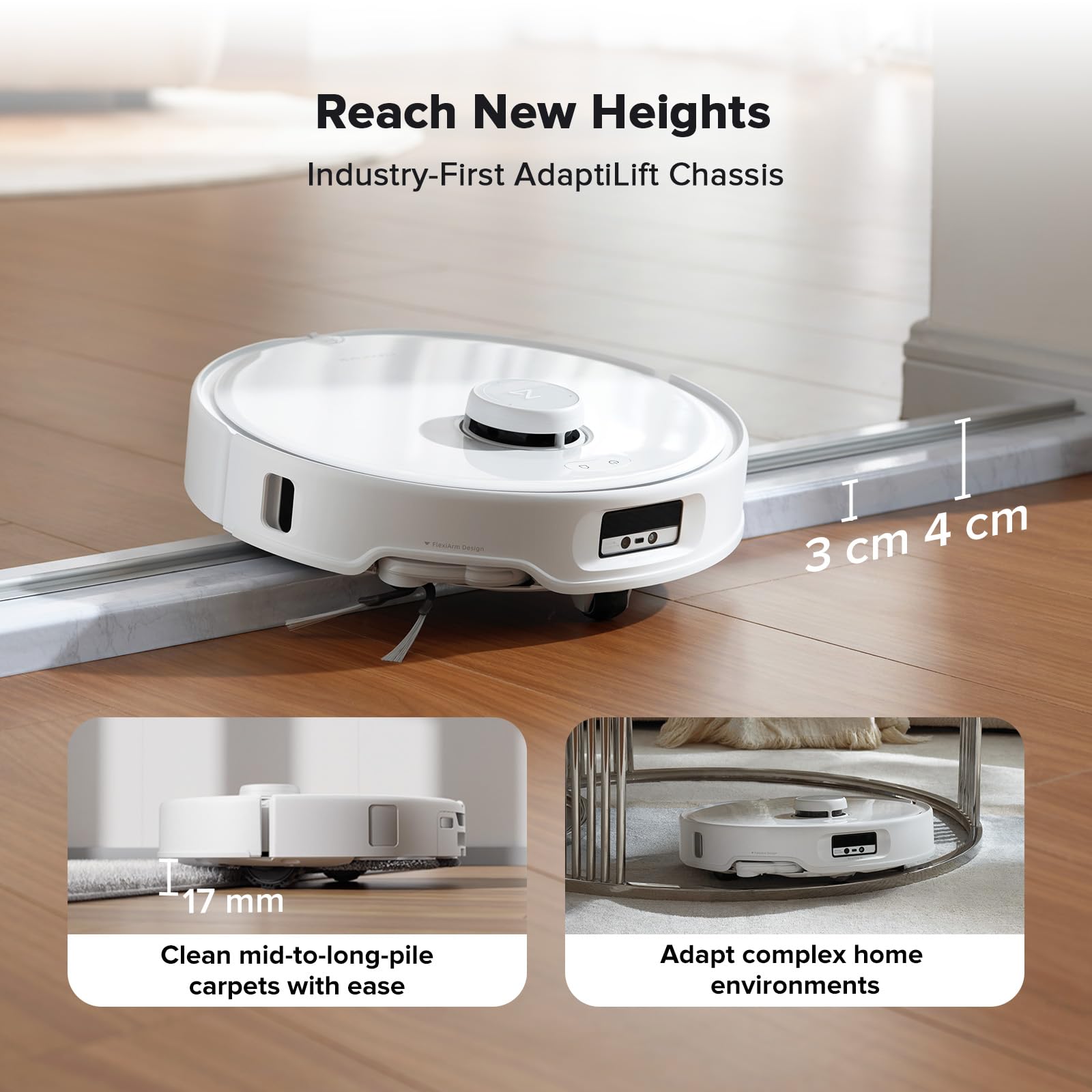 roborock Qrevo Curv Robot Vacuum Cleaner with Mop, 18,500 Pa, Zero-Tangling, FlexiArm, AdaptiLift Chassis, Liftable Brush&Mops, 75°C Hot Water Mop Washing, Intelligent Dirt Detection&Voice Assistant