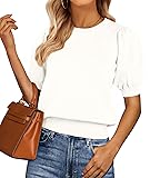 PRETTYGARDEN Womens Tops Spring 2025 Summer Puff