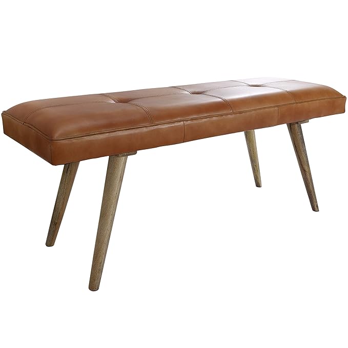 Wohnling Salim Sitzbank Massivholz Braun 117x51x38 cm