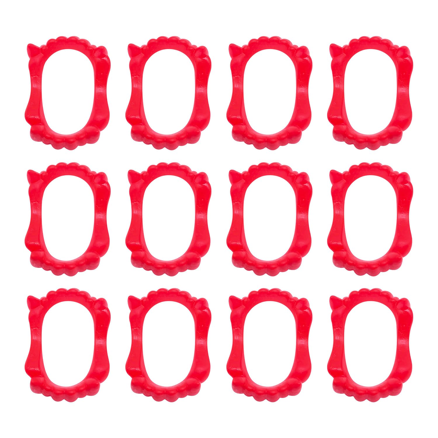 NAUZE 12Pieces Halloween Plastic Vampire Teeth Red Fake Fangs Halloween Scary Props Vampire Monster Fake Teeth for Party Favors Costume Accessory