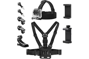 Zynaxir Chest Harness for Gopro Chest Mount Adjustable Phone Chest Mount Chesty Mount & Head Strap for Go Pro Hero, Insta360,