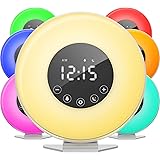 hOmeLabs Sunrise Alarm Clock - Digital LED Clock with 6 Color Switch and FM Radio for Bedrooms - Multiple Nature Sounds Sunset Simulation & Touch Control - with Snooze Function for Heavy Sleepers