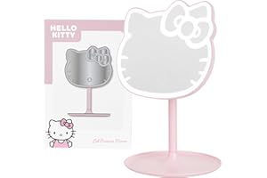 Get Trend Hello Kitty Sanrio LED Vanity Mirror with Lights for Women, Teens, Light Up Makeup Mirror for Desk, Room Decor, Kawaii Gifts for Women (Pink/Hello Kitty)