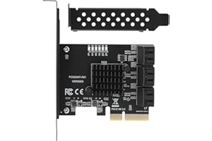 SATA 3.0 PCI-E Expansion Card, 6 Ports, Plug and Play, Compatible with Linux, macOS, NAS Systems