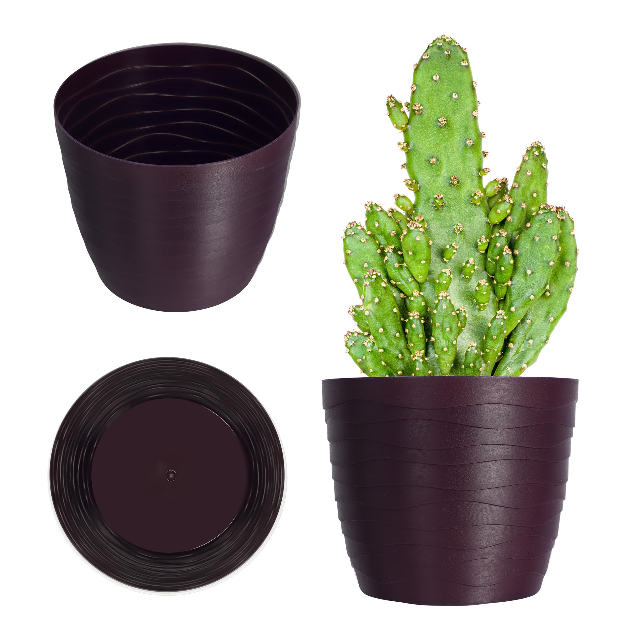 KADAX Plant Pot, Lightweight Planter with Elegant Design for Living Room, Indoor Flower Pot for Houseplants, Succulents, Herbs (⌀ 11 cm, Purple)