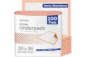 McKesson Underpads Disposable Bed Pads 30" x 36" [100 Count], Heavy Absorbency, Ultra Incontinence Chux Pads for Adults, Elderly, and Baby, Pee Pads