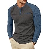 Sailwind Mens Cotton Henley Shirts Long Sleeve Casual T-Shirts Lightweight Button Pullover Shirts with Pocket