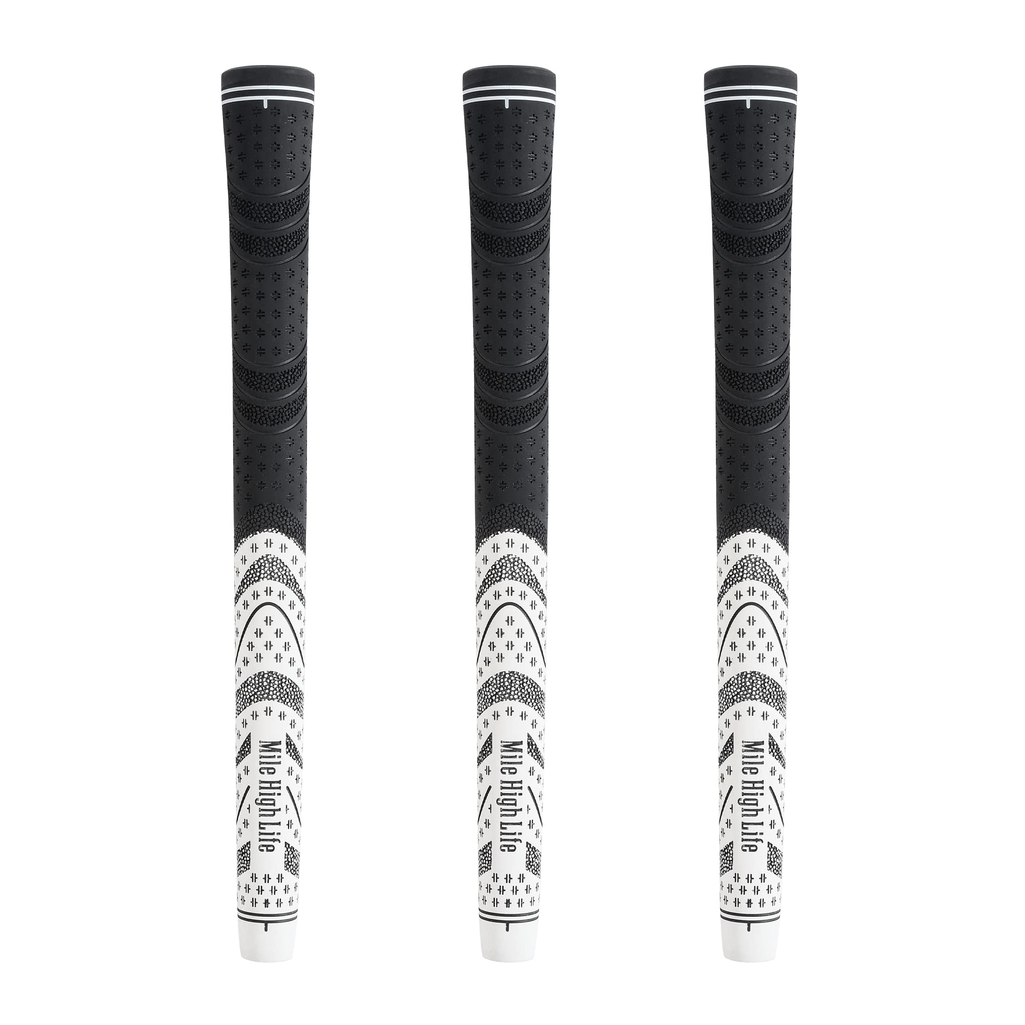 Mile High Life Golf Grips 13 Pack / 3 Pack - All-Weather Soft Rubber Golf Club Grips - High Shock Absorption, Enhanced Traction - Standard, Midsize & Jumbo Size (Core 0.58"-0.61")