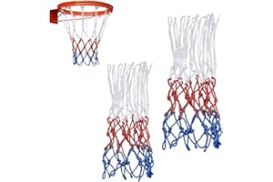 2 PCS Heavy Duty 12-Loop Basketball Net Replacement - Nylon Braided Nets for Standard Hoops, Indoor/Outdoor Use, Strong & Dur