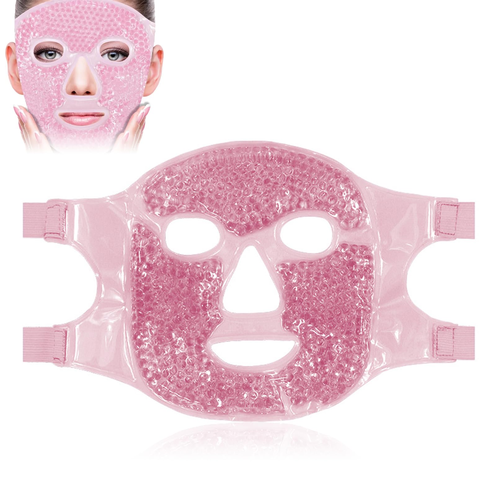 Ice Mask Face Cold Face Ice Pack Cooling Mask,Ice Pack Cold Faces Eye Masks Reduce Faces Puff, Dark Circles, Reusable Gel Beads Facess Eye Masks for Puffy Facess Eyes Migraine Relief