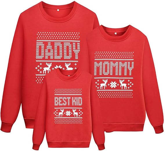 Weihnachtspullover Familie Set - Lustige Ugly Christmas Sweater Für Damen, Herren & Kinder