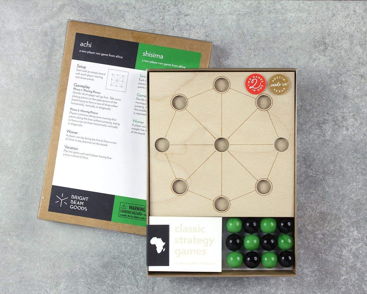 Africa Marble Game Set 2 Games TwoPlayer Handmade