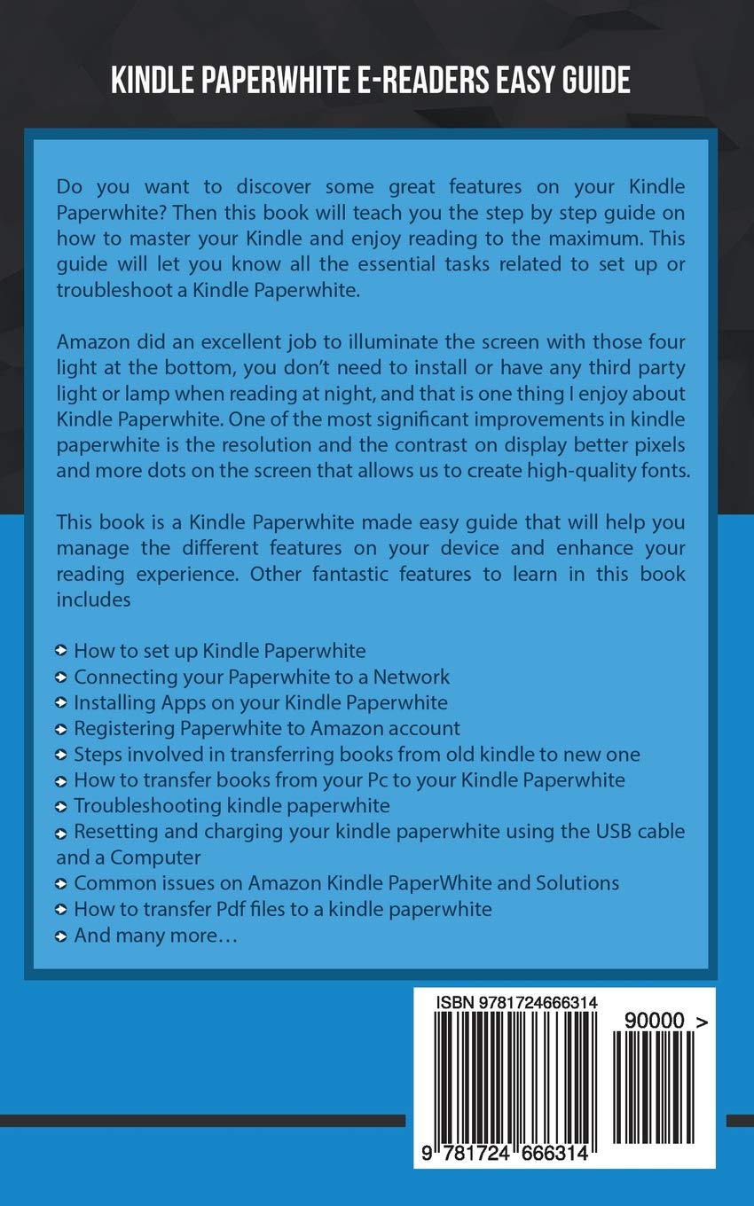 Kindle Paperwhite Manual: The E-readers User Guide on how to manage and set  up your device: Rich Burtner: 9781724666314: Amazon.com: Books
