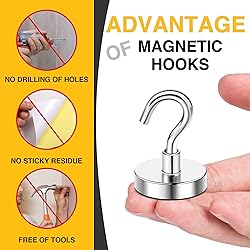 DIYMAG Magnetic Hooks,110 lb Heavy Duty Strong