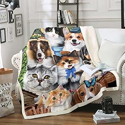 Cat Blanket for Boys Girls Kids Kawaii Throw