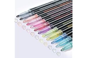 AKARUED Glitter Outline Markers for Kids: 12 Colors Shimmer Outline Pen, Christmas Stocking Stuffers for Teen Girls, Fun Metallic Doodle Marker for Drawing, Art Craft Supplies, Gifts for 4-18 Year Old