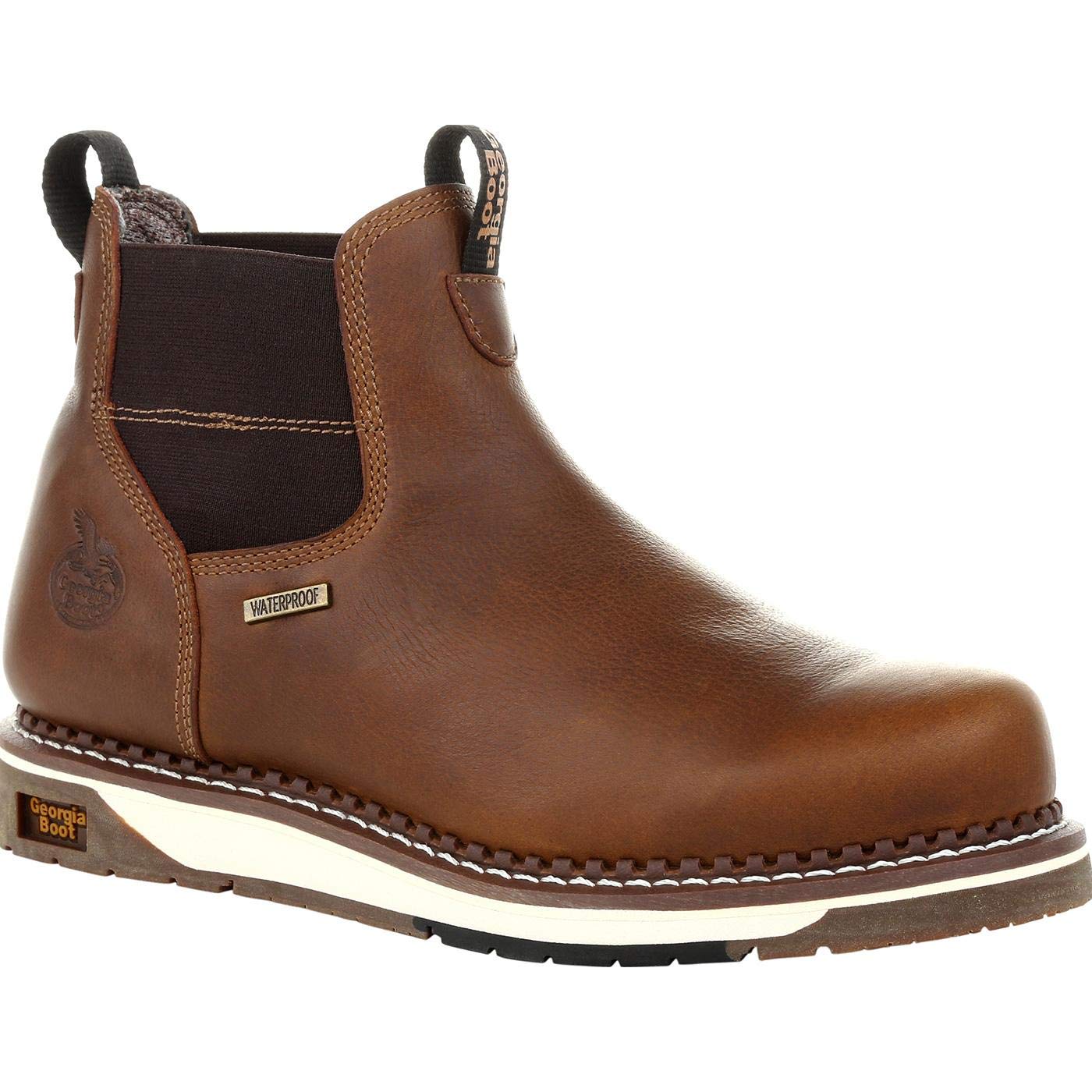 Photo 1 of Georgia Boot Men's AMP LT Wedge Chelsea Boot, Brown, 9.5