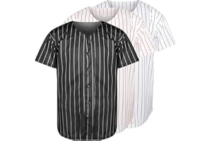 JKNAKN Blank Baseball Button Down Jersey Plain Short Sleeve Hipster Hip Hop T Shirts Jersey