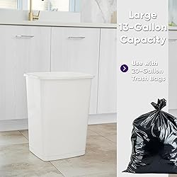 Superio Large Kitchen Trash Can 13 Gallon, 52 Qt