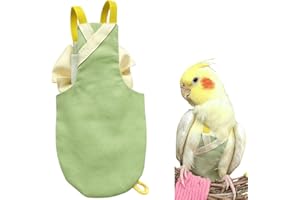 CXYYXF Bird Flight Suits Diapers, Parrot Flight Suits Diapers for Quaker Parakeets Cockatiels Conures Macaw African Grey, Bird Diaper, Parrot Clothes (Green B,L)