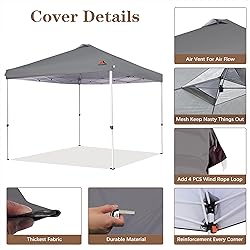SCOCANOPY Replacement Top with Air Vent for 10x10