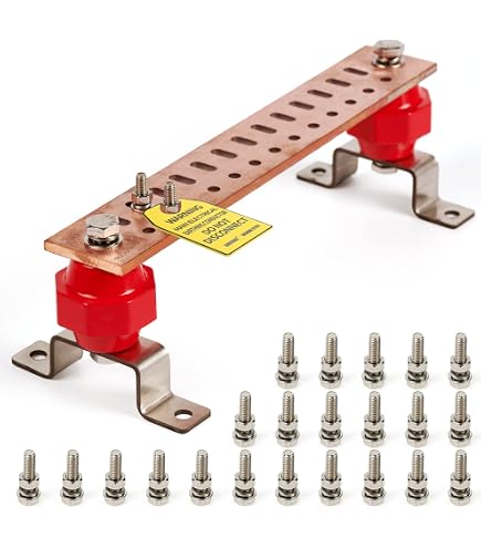 12" Copper Bus Bar,Heavy Duty Ground Bar Kit, 24 x 0.41