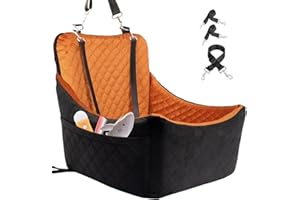 DOERPUZ Dog Car Seat, Dog Car Seats for Small Dogs, 21"× 21" Elevated Pet Car Seat for Dogs, Small Dog Car Seat, Dog Car Seat Medium Sized Dog, Detachable Washable Dog Booster Seat Under 30lbs