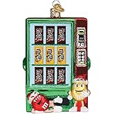 Old World Christmas M&M'S Vending Machine Glass Blown Ornament for Christmas Tree, Handcrafted Holiday Decoration, M&Ms Collection
