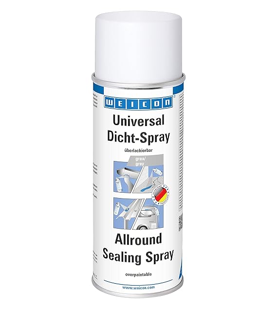 WEICON Universal Dichtspray / Farbe: grau / 400ml / Dichtungsmasse / Wasserfester Flüssigkunststoff / Für Innen u. Außen, Boo