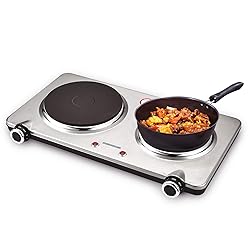 GIVENEU Electric Double Burner Hot Plate for